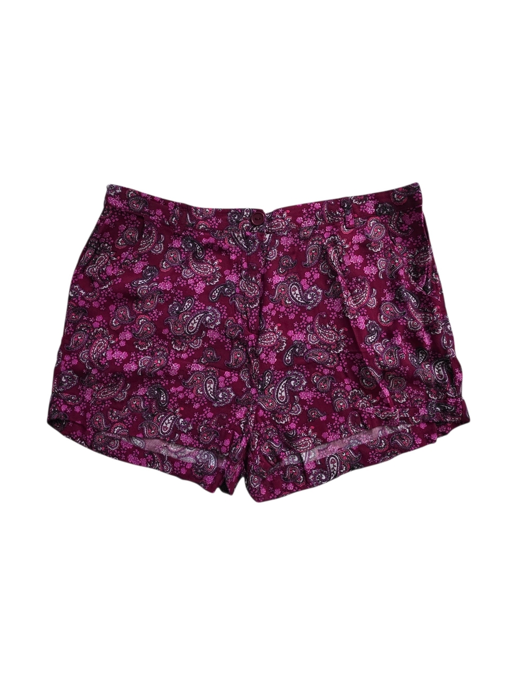 Forever 21 Fuchsia Paisley High-Rise Shorts